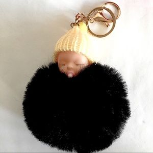 👶🏻 Faux Fur NEW “sleeping baby” w pacifier Key Chain